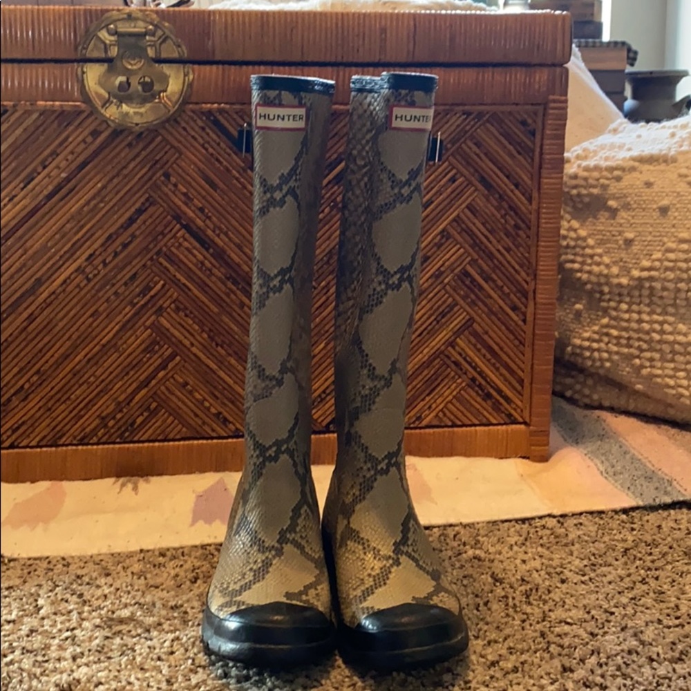 Snakeskin Hunter Rain Boots